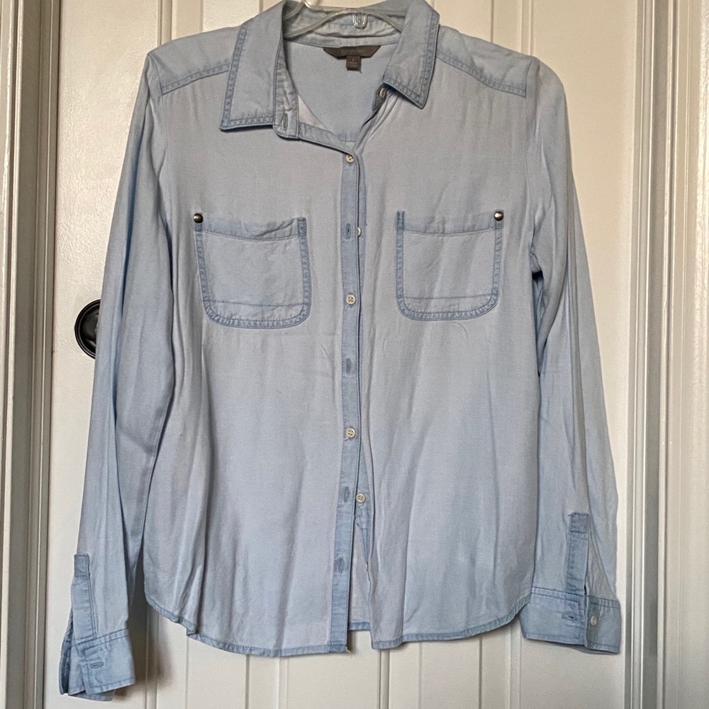 Rubbish Blue Button-Down Denim Style